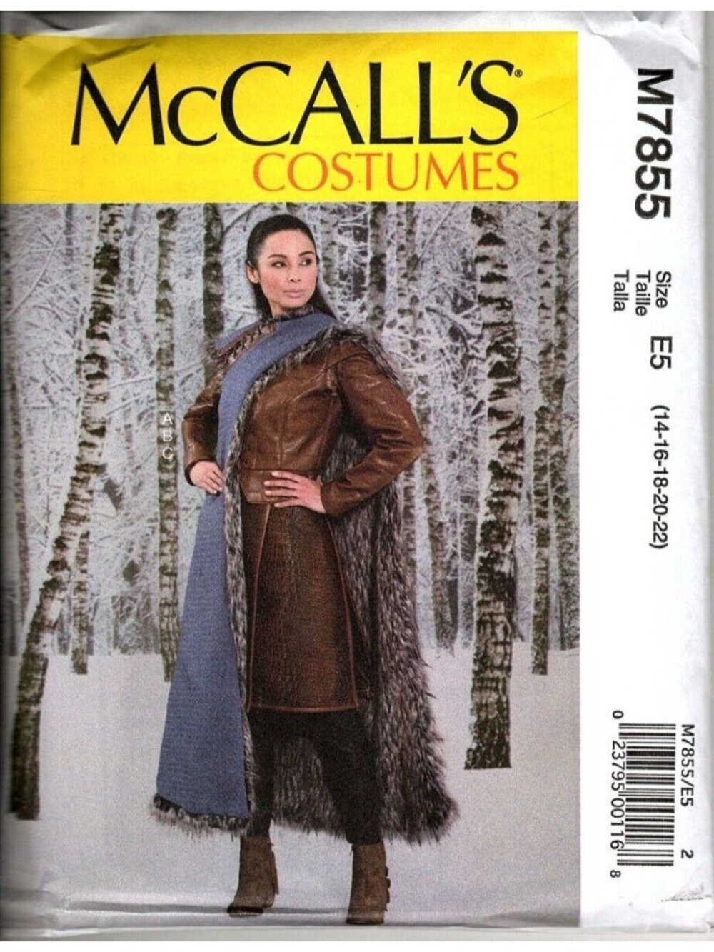 McCalls M7855 Misses Costume 14-22 Jacket Cloak GOT Medieval Sewing Pattern